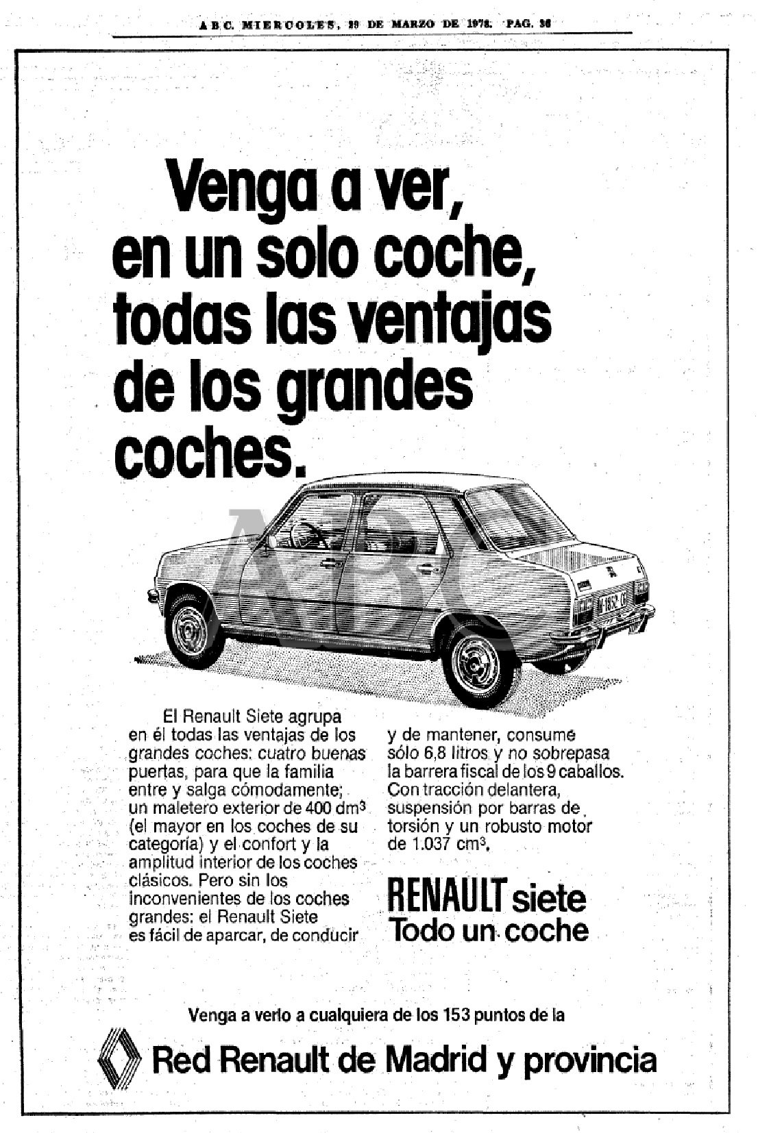 Anuncio de Renault 7 de 1978